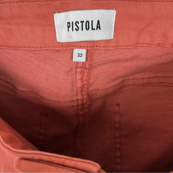 NEW Pistola Drea Slim Straight High-Waist Cropped Jeans 32 Red Rock - Picture 3 of 6